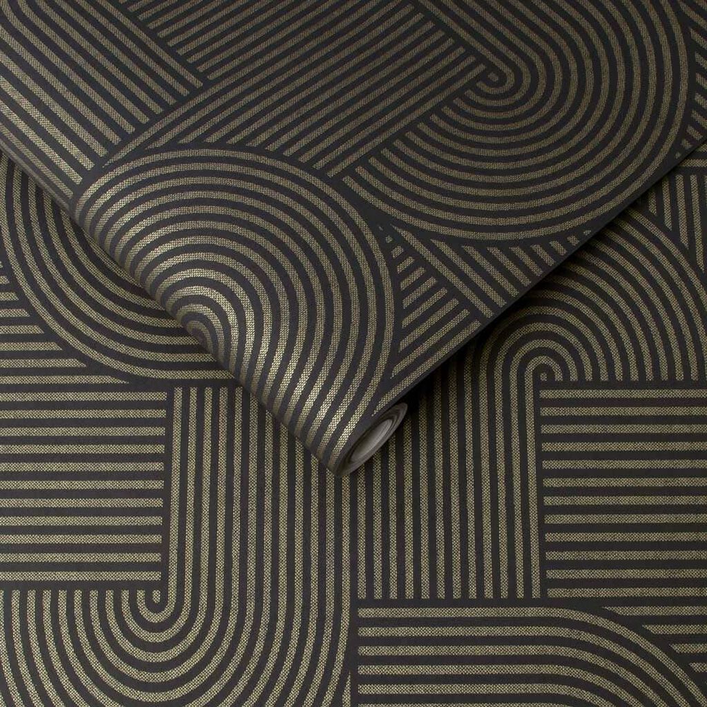 Centra Wallpaper - Black - Graham & Brown - 118040 - Premier Wallcovering