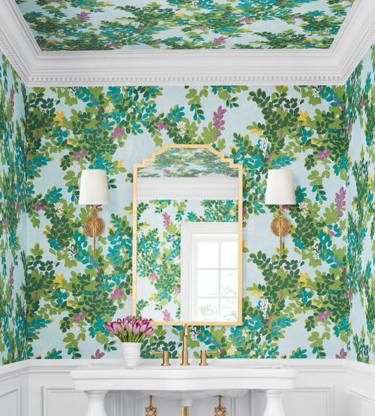 Central Park Wallpaper - Spa Blue - Thibaut - T14335 - Premier Wallcovering