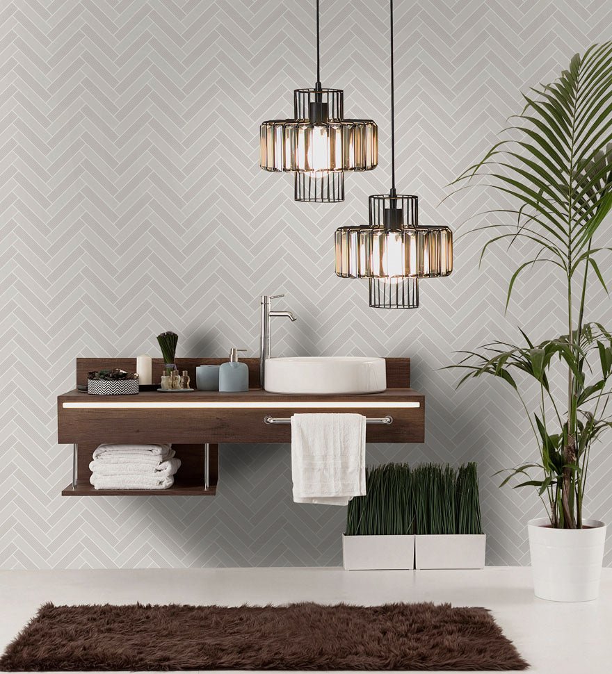 Cerros Tile Wallpaper - Stone - Holden Décor - 89371 - Premier Wallcovering