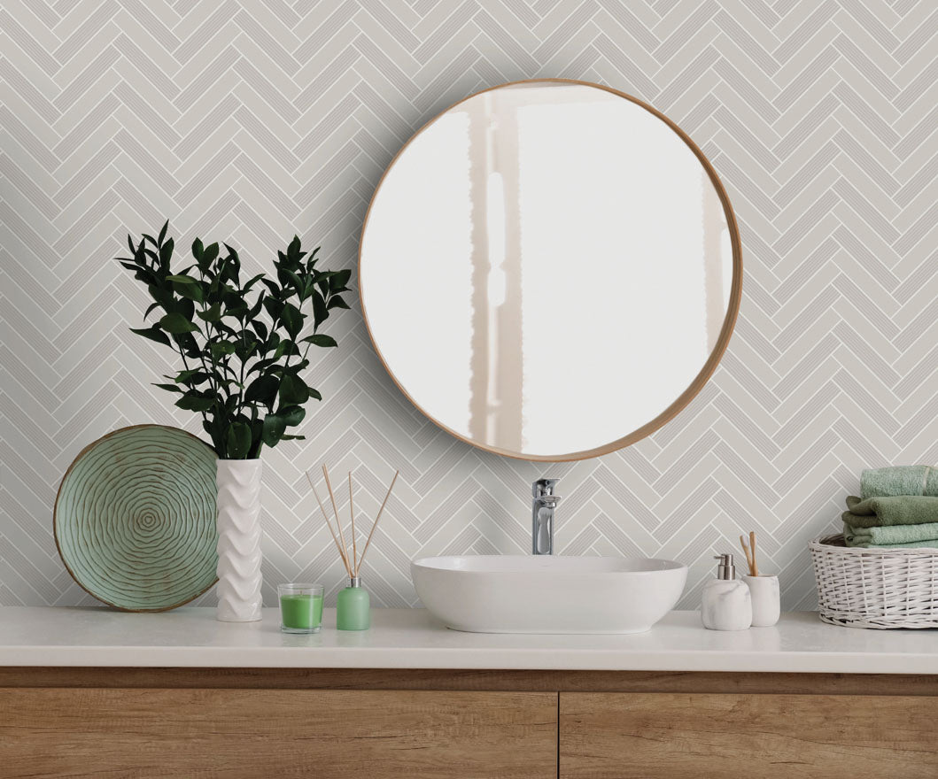 Cerros Tile Wallpaper - Stone - Holden Décor - 89371 - Premier Wallcovering