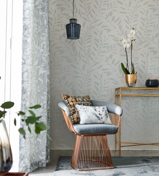 Chaconia Shimmer Wallpaper - Stone - HANZ111658 - Harlequin - Premier Wallcovering