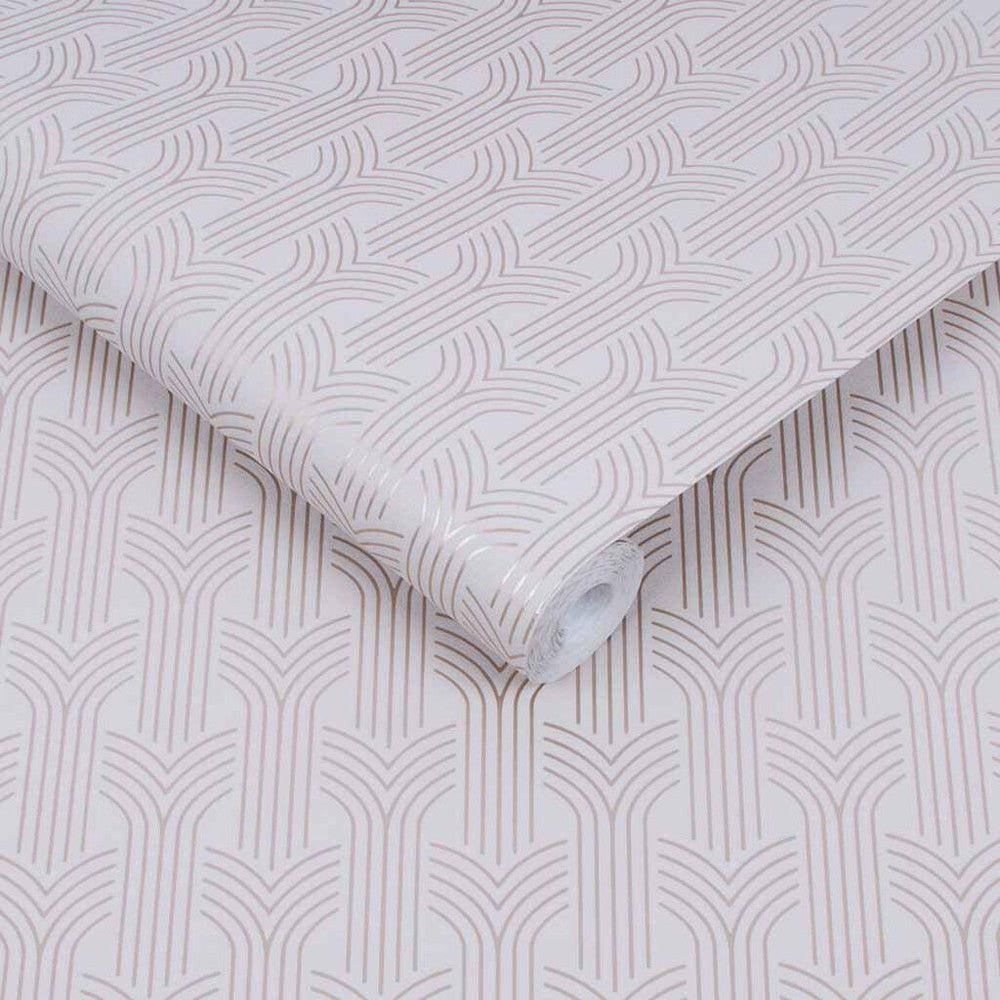 Chaillot Wallpaper - Pink & Rose Gold - Superfresco Easy - 108134 - Premier Wallcovering