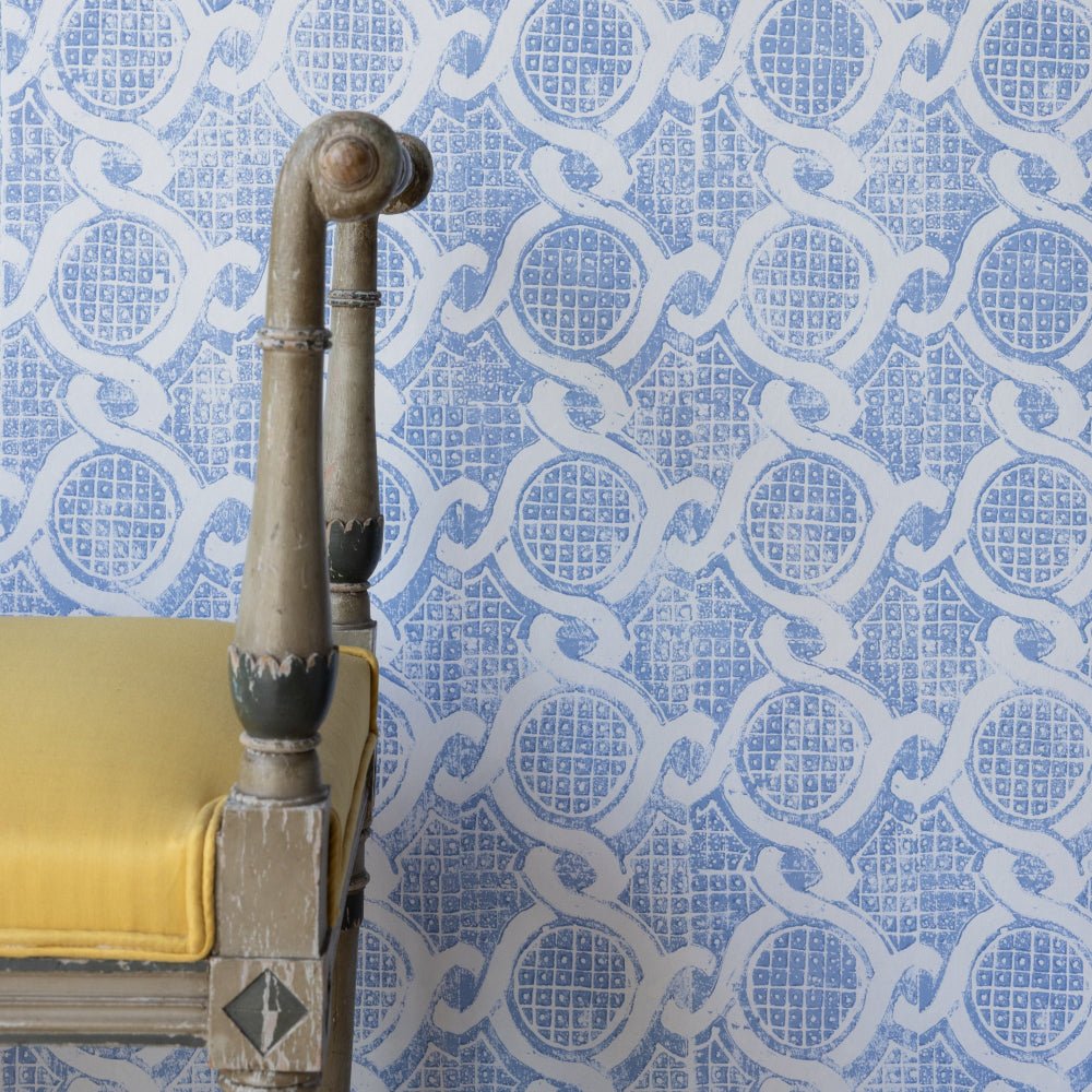 Chain Wallpaper - Blue - Blithfield - 699-01 - Premier Wallcovering