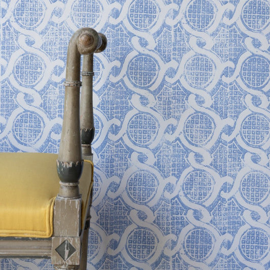 Chain Wallpaper - Blue - Blithfield - 699-01 - Premier Wallcovering