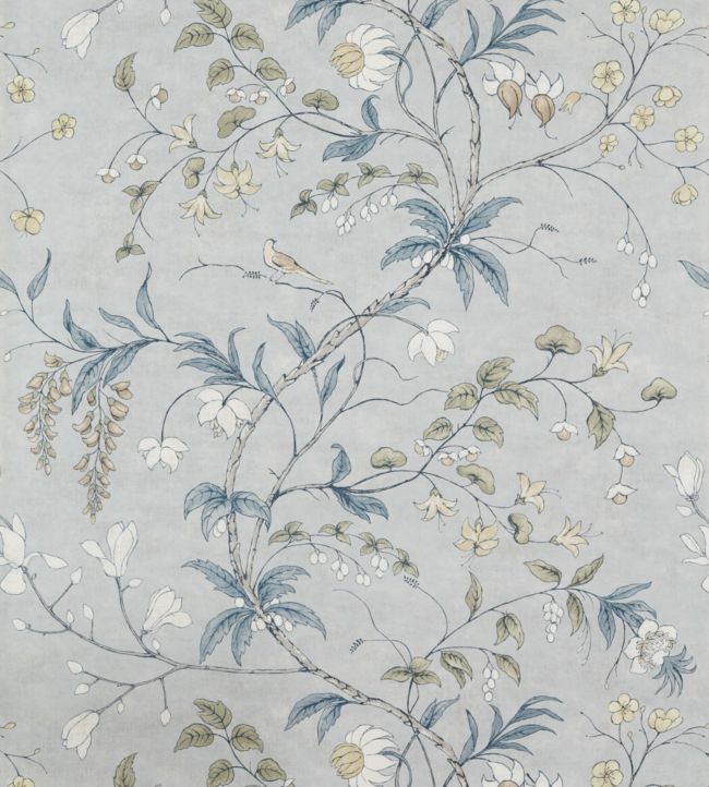 Chambalon Trail Wallpaper - Mercury/Platinum Grey - ZDAR312851 - Zoffany - Premier Wallcovering