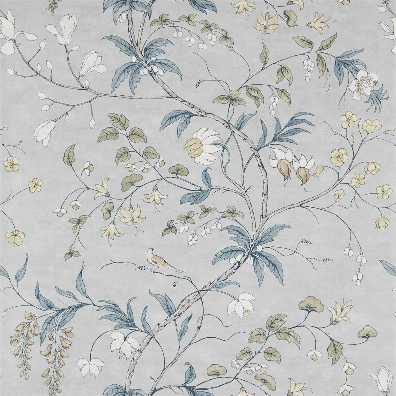 Chambalon Trail Wallpaper - Mercury/Platinum Grey - ZDAR312851 - Zoffany - Premier Wallcovering