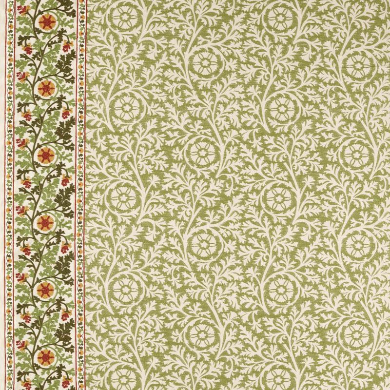 Chamomile Embroidery Fabric - Forest - Morris & Co - 237655 - Premier Wallcovering