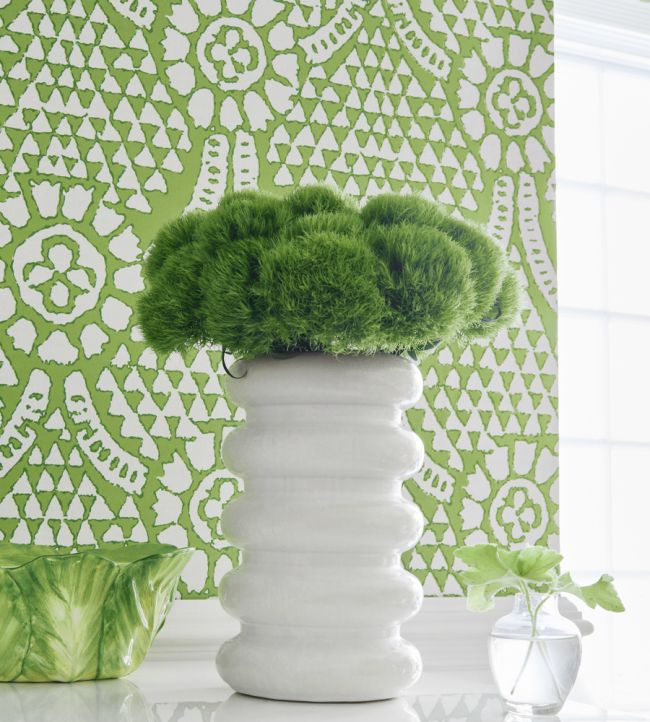 Chamomile Wallpaper - Blue & White - Thibaut - T14314 - Premier Wallcovering