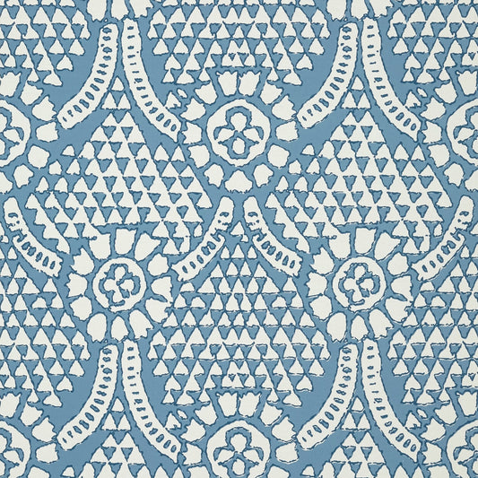 Chamomile Wallpaper - Blue & White - Thibaut - T14314 - Premier Wallcovering