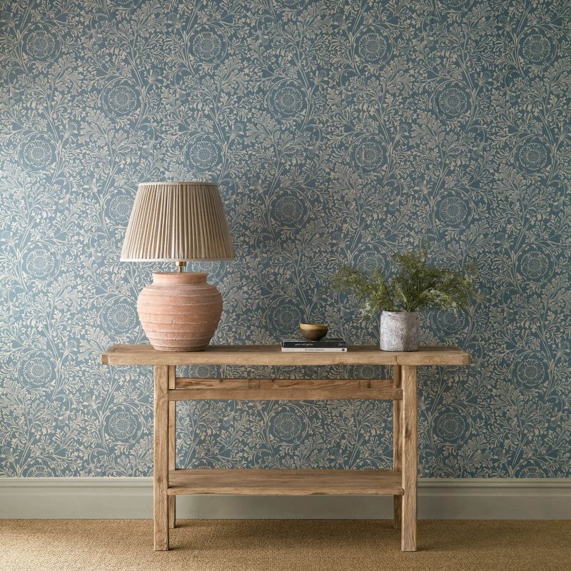 Chamomile Wallpaper - China Blue - Morris & Co - 217588 - Premier Wallcovering