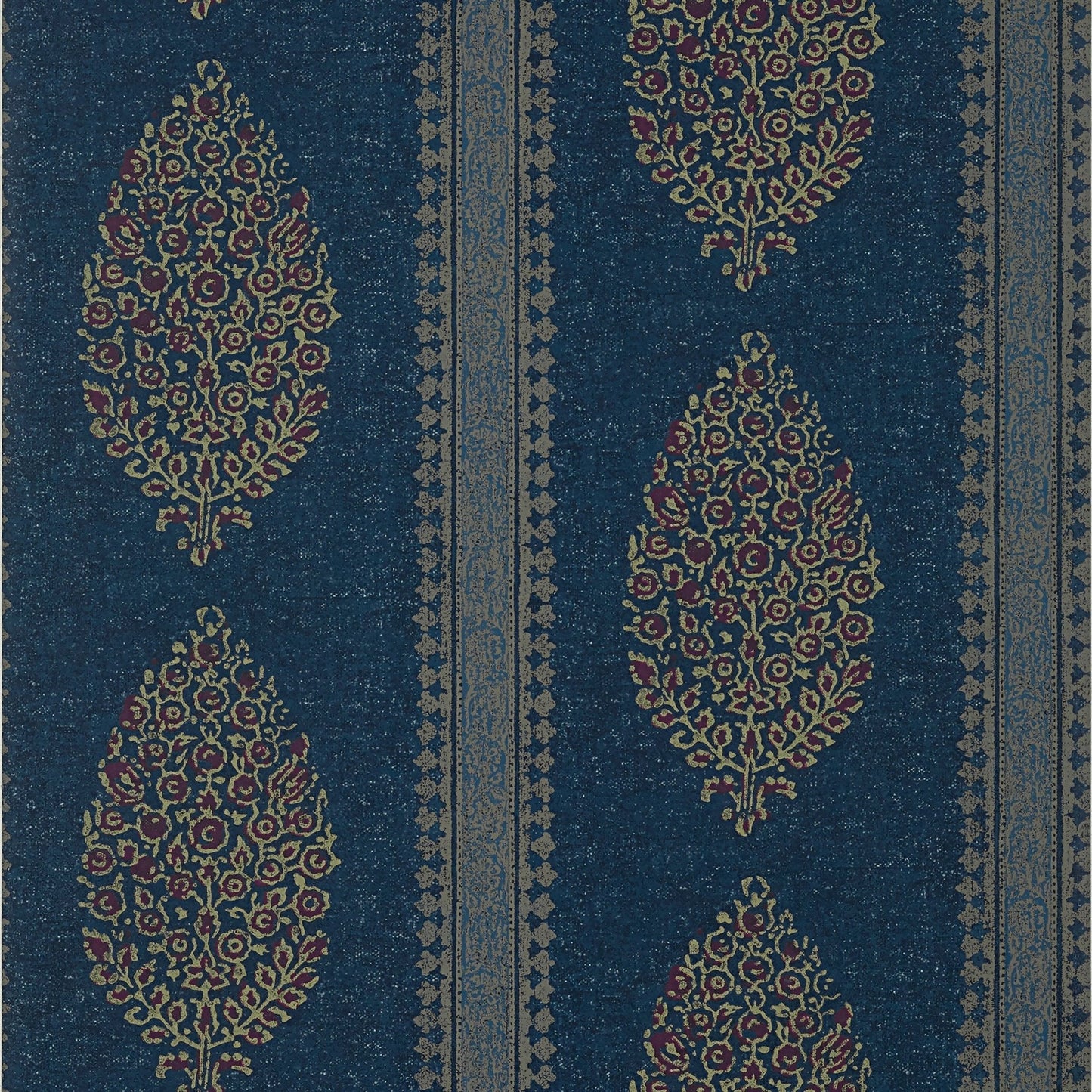 Chappana Wallpaper - Navy & Red - Thibaut - T10238 - Premier Wallcovering