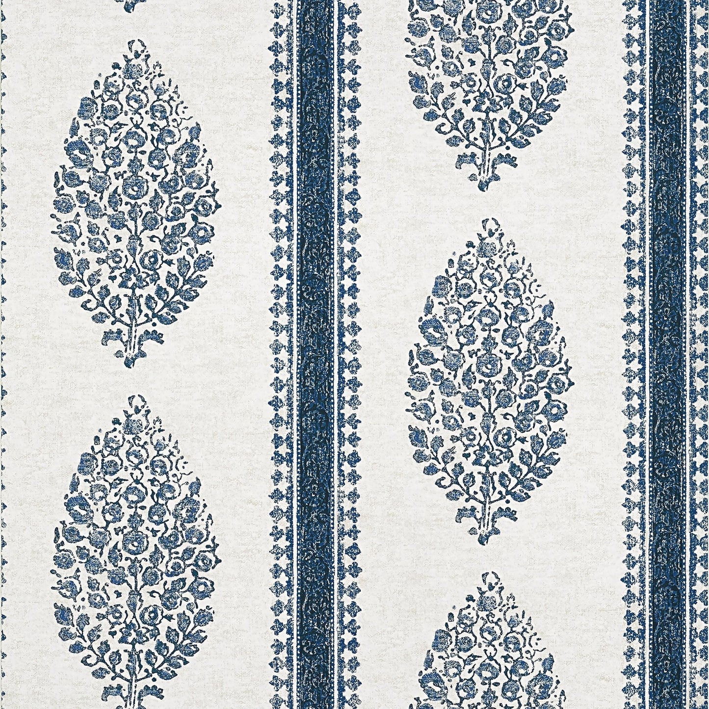 Chappana Wallpaper - Blue & White - Thibaut - T10239 - Premier Wallcovering