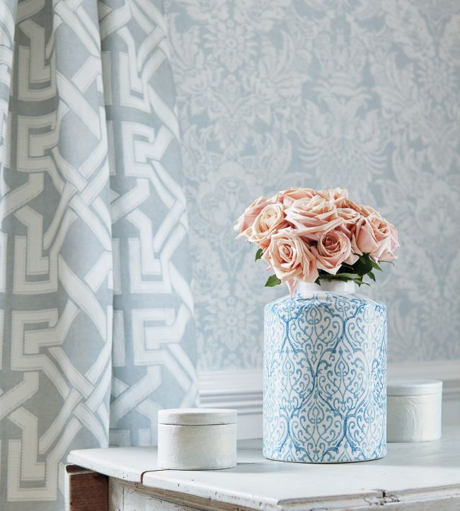 Chardonnet Damask Wallpaper - Red - Thibaut - T72584 - Premier Wallcovering
