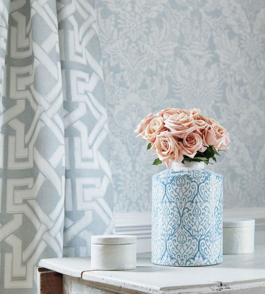 Chardonnet Damask Wallpaper - Red - Thibaut - T72584 - Premier Wallcovering