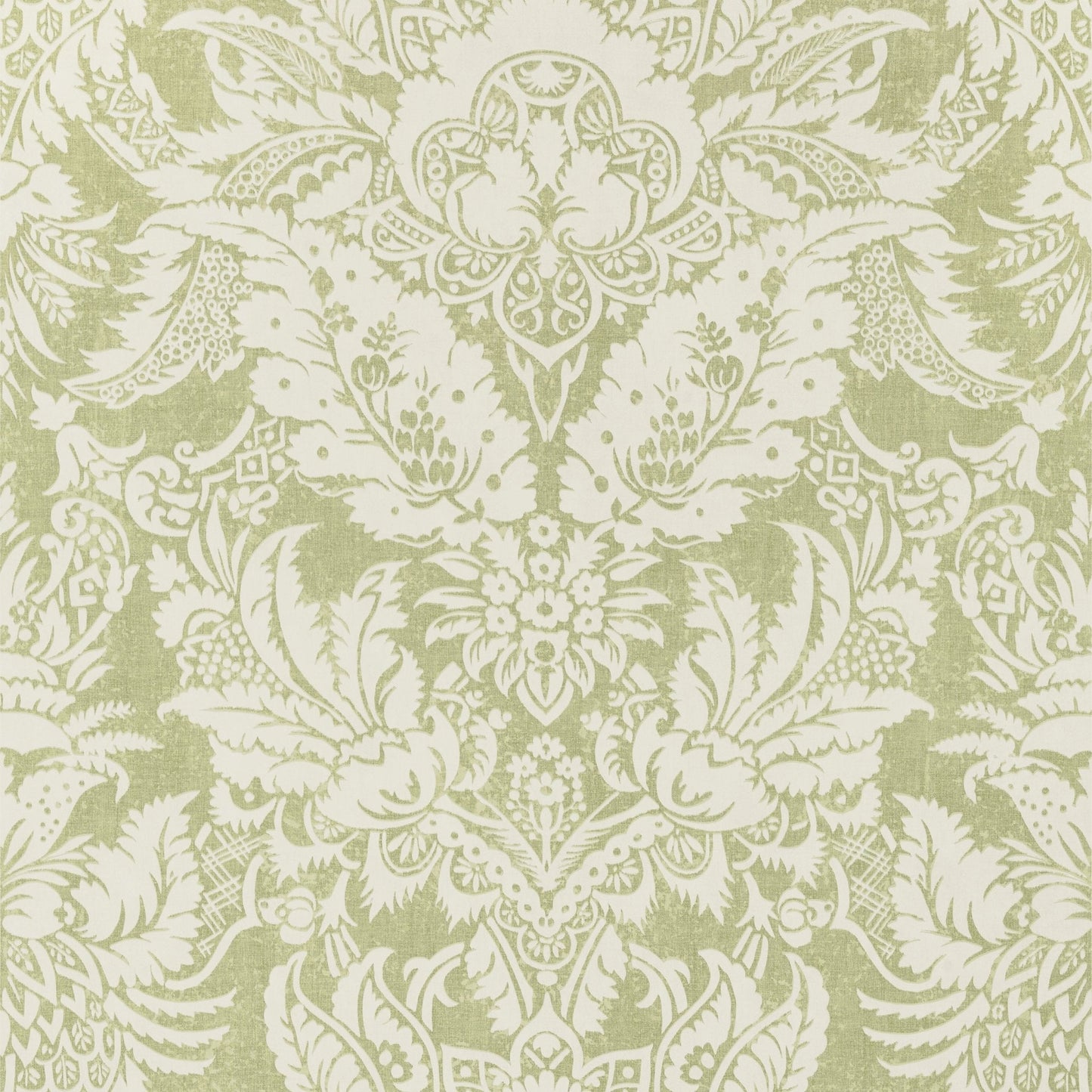 Chardonnet Damask Wallpaper - Spring Green - Thibaut - T72587 - Premier Wallcovering