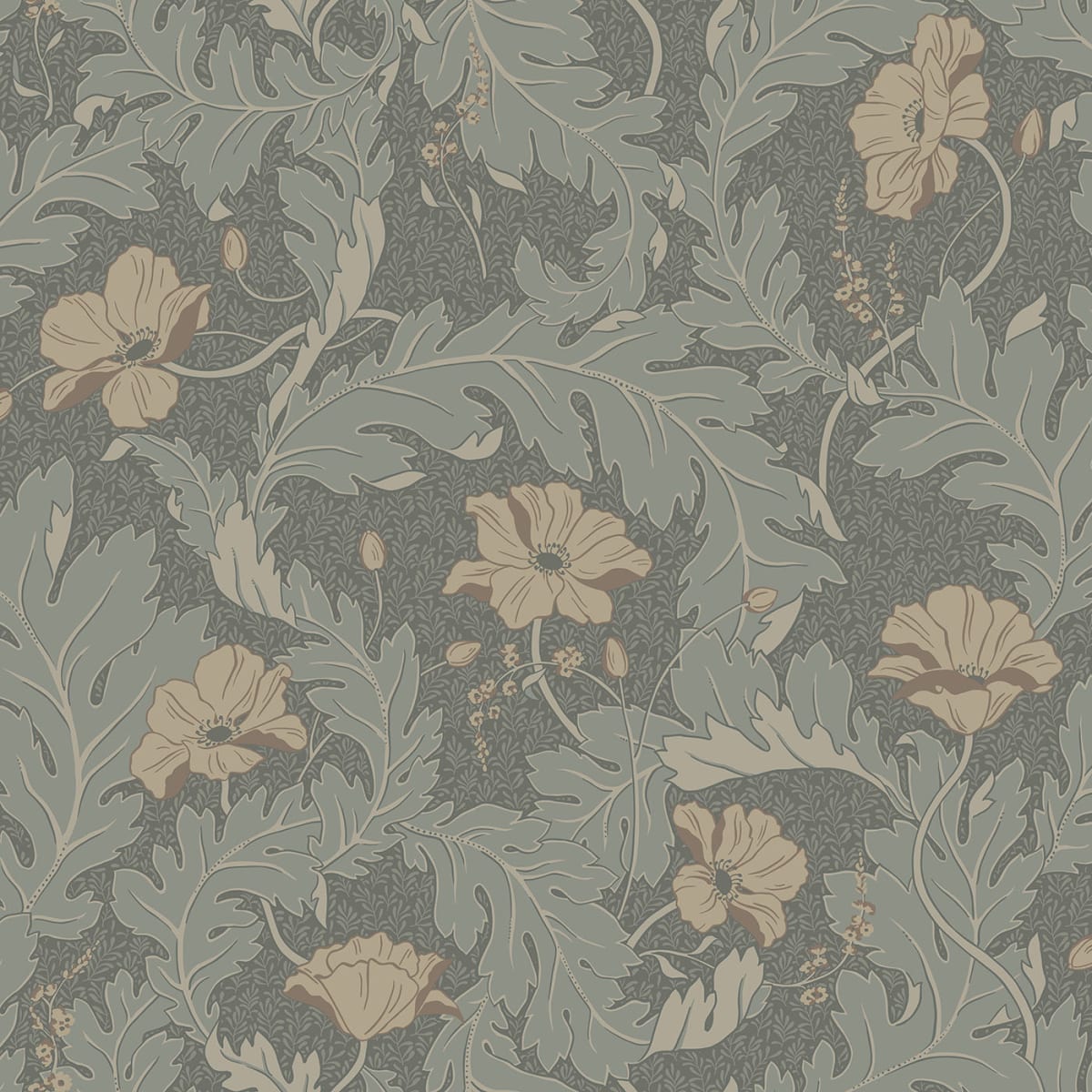 Charlotta Wallpaper - Forest Green - Sandberg - 830-78 - Premier Wallcovering