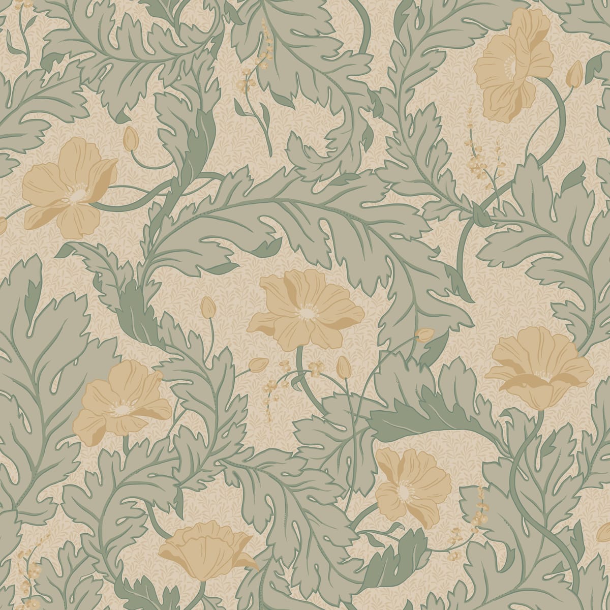 Charlotta Wallpaper - Yellow - Sandberg - S10560 - Premier Wallcovering