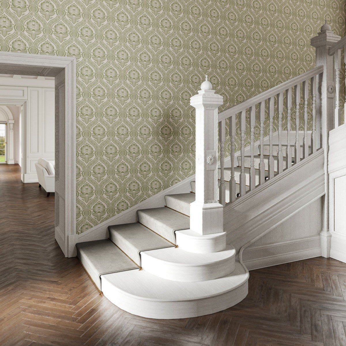 Chartwell Wallpaper - Olive - Warner House - Premier Wallcovering