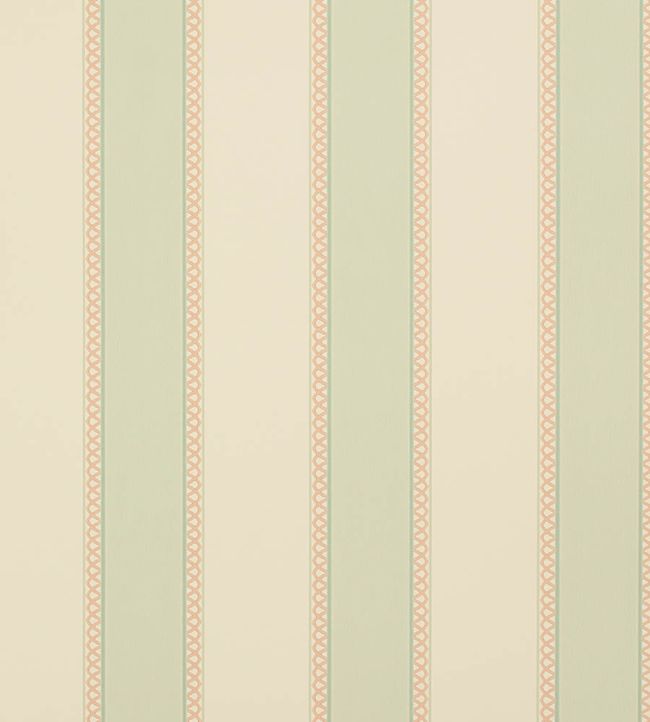 Chartworth Stripe Wallpaper - Aqua/Pink - Colefax & Fowler - 07139/07 - Premier Wallcovering