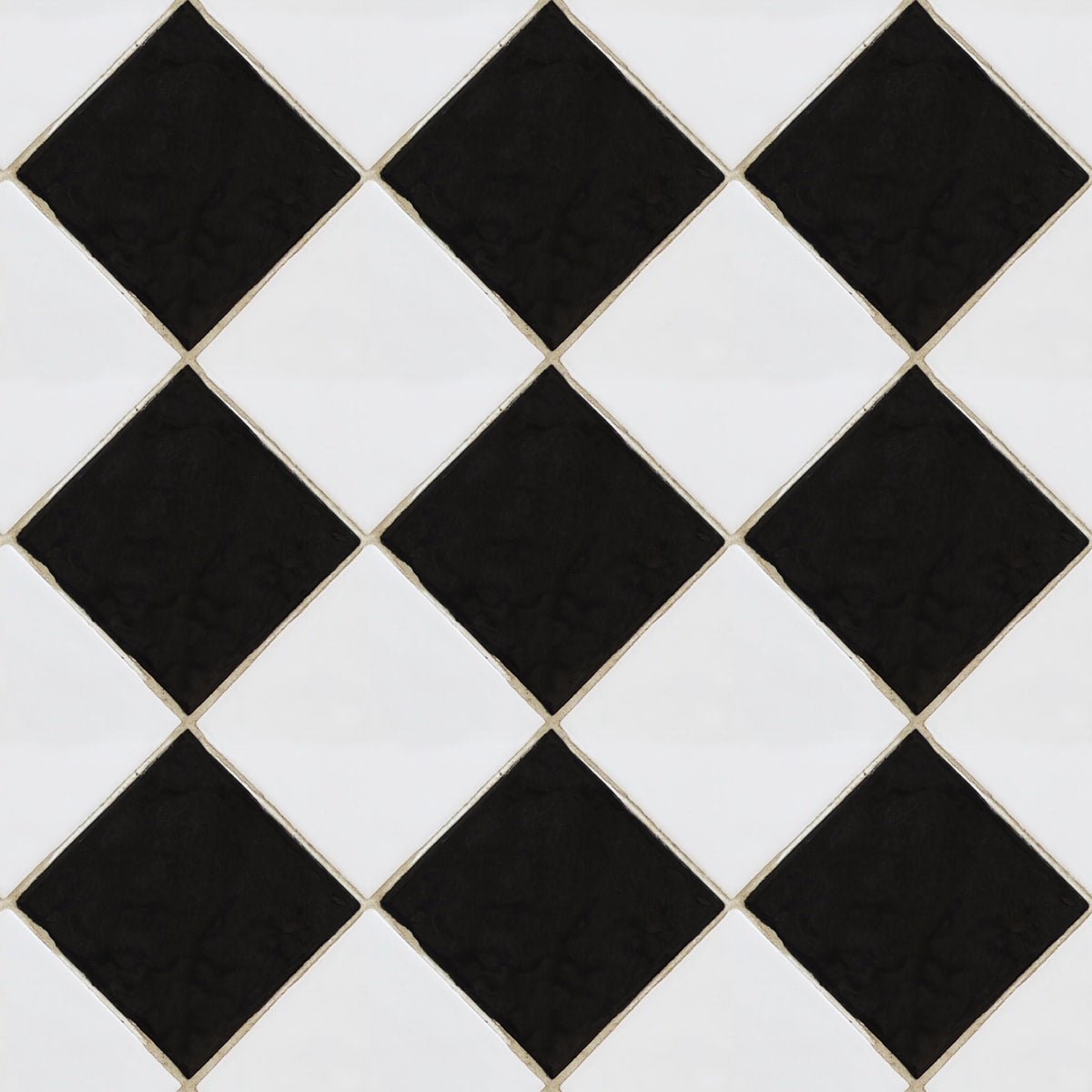 Checkered Tiles Wallpaper - Black & White - Rebel Walls - R18551 - Premier Wallcovering