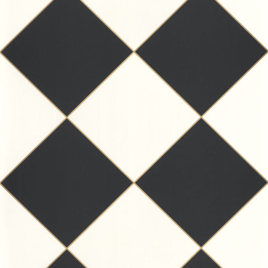 Checkmate Wallpaper - Noir Blanc - Caselio - 104250964 - Premier Wallcovering