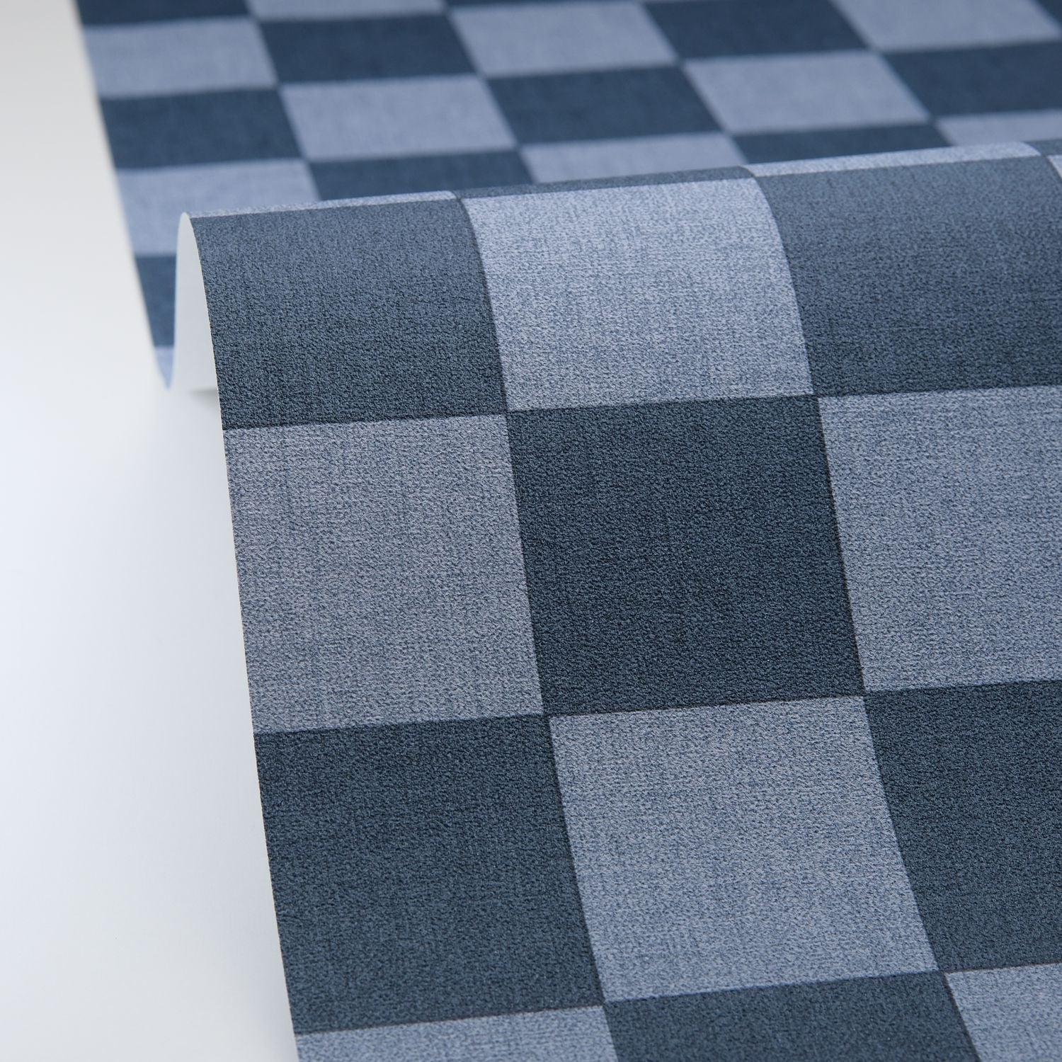 Checks Wallpaper - Bleu denim - Caselio - 106746020 - Premier Wallcovering