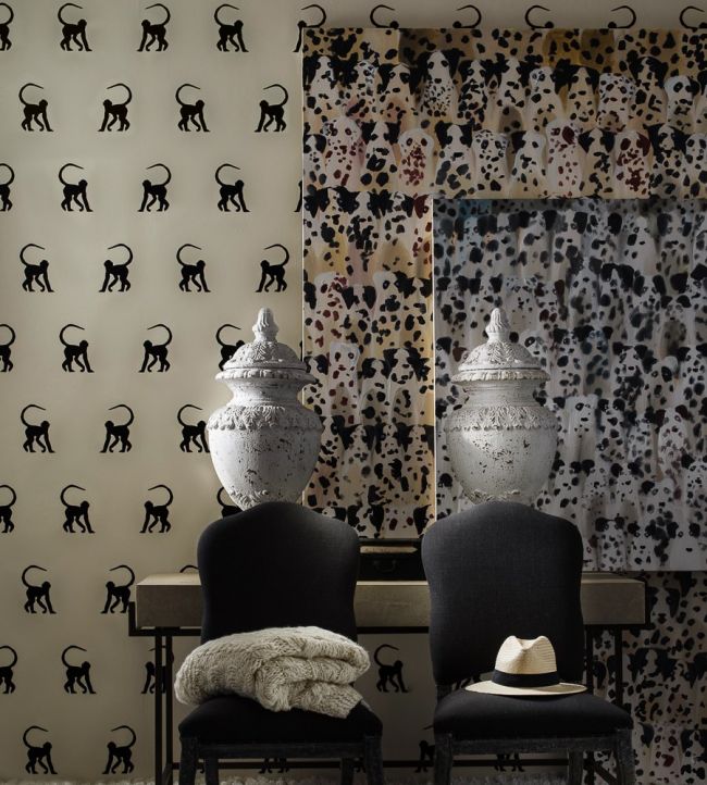 Cheeky Monkey Wallpaper - Ebony - Andrew Martin - HFCMEB - Premier Wallcovering