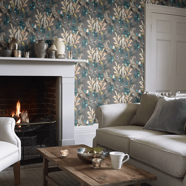 Cheetah Wallpaper - Charcoal Grey - The Graduate Collection - LH1CHEWALGREY - Premier Wallcovering
