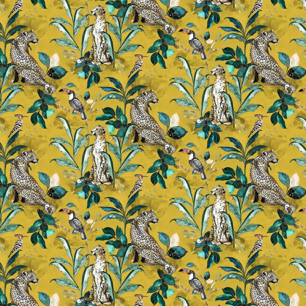 Cheetah Wallpaper - Mustard - The Graduate Collection - LH1CHEWALMUS - Premier Wallcovering