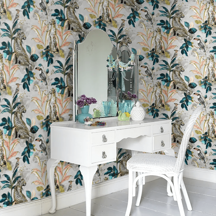Cheetah Wallpaper - Taupe - The Graduate Collection - LH1CHEWALTAU - Premier Wallcovering