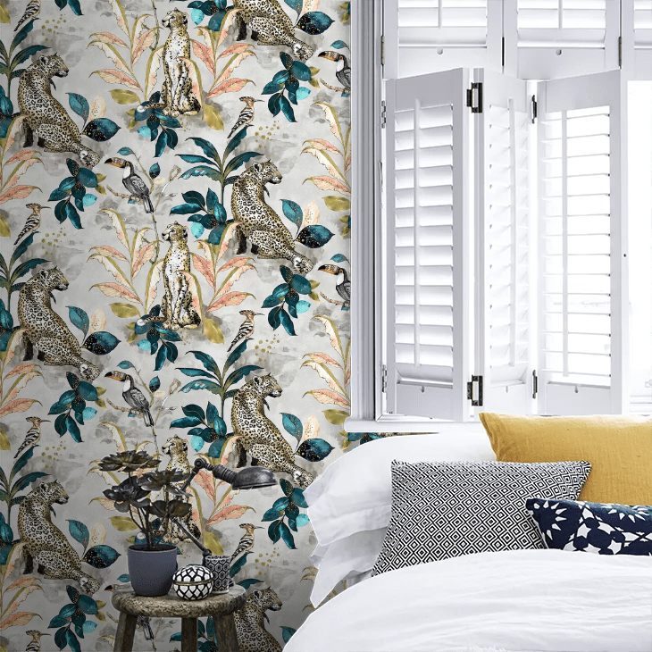 Cheetah Wallpaper - Taupe - The Graduate Collection - LH1CHEWALTAU - Premier Wallcovering
