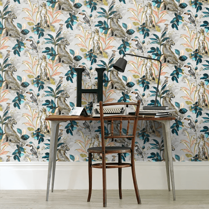 Cheetah Wallpaper - Taupe - The Graduate Collection - LH1CHEWALTAU - Premier Wallcovering