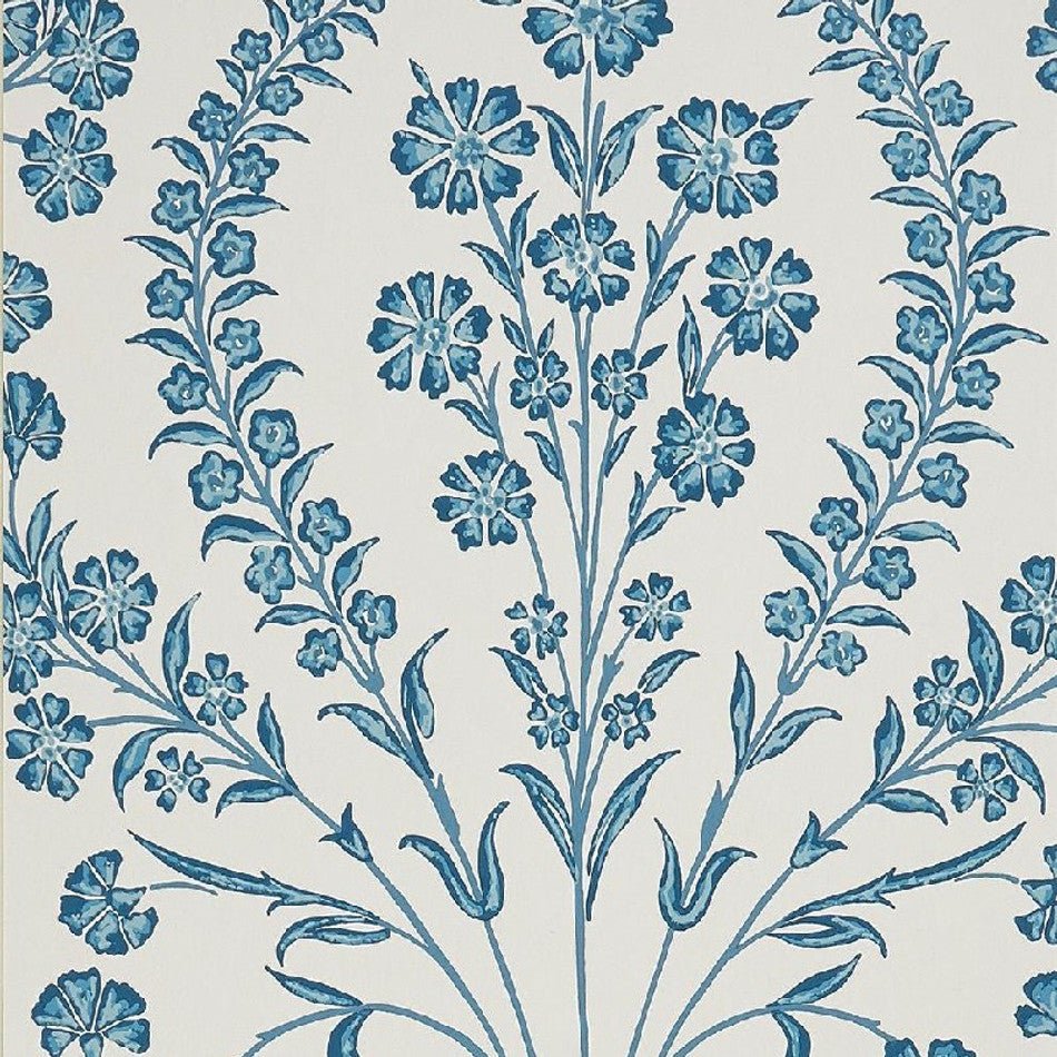 Chelwood Wallpaper - Blue/ Ivory - Nina Campbell - NCW4392-05 - Premier Wallcovering