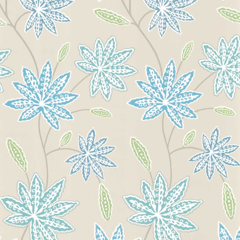 Chenar Wallpaper - Blue - Osborne & Little - W6497-04 - Premier Wallcovering