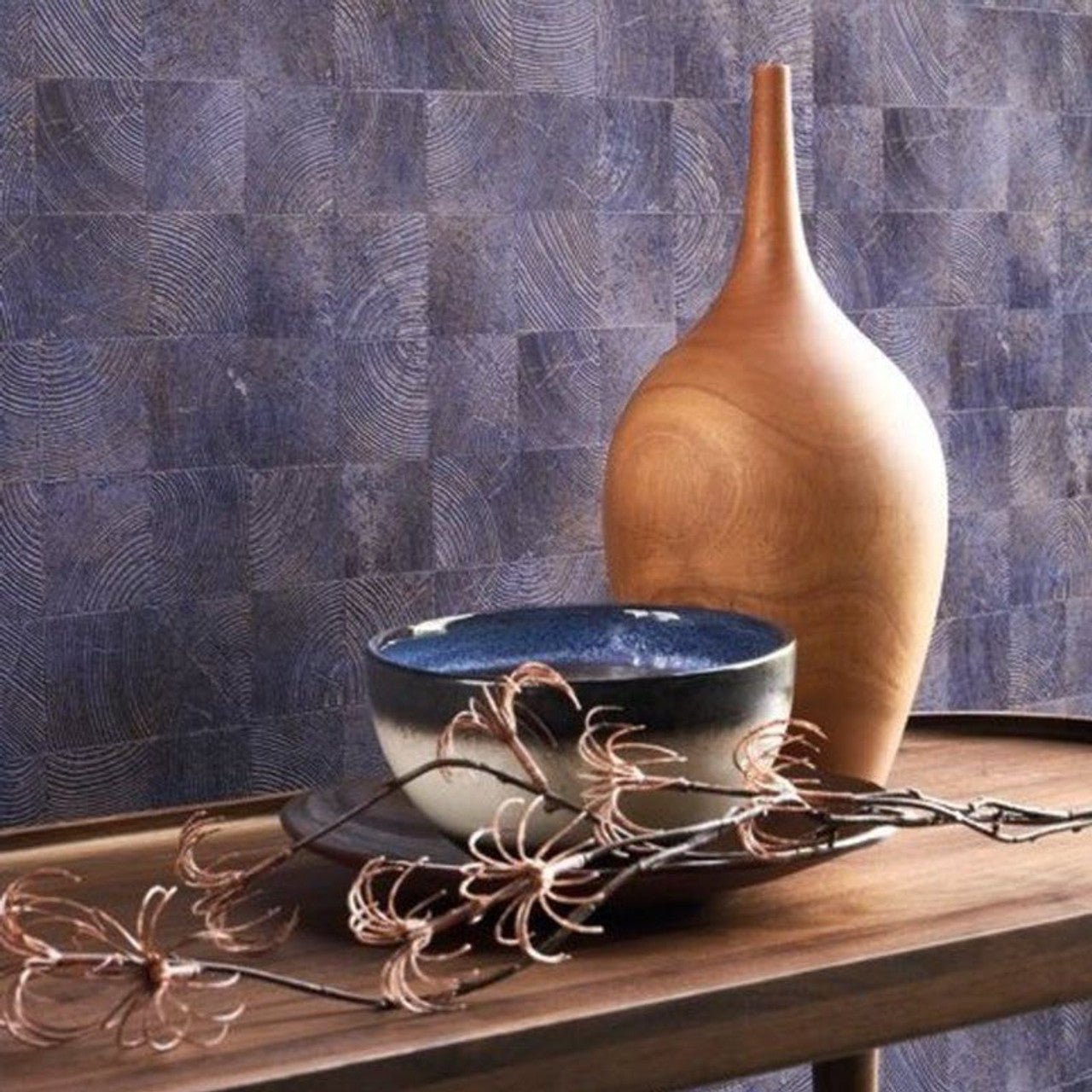 Chene Woods Wallpaper - Indigo - Casadeco - 86016516 - Premier Wallcovering