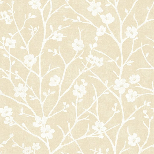Cherry Blossom Wallpaper - Gold - SK Filson - DE41832 - Premier Wallcovering
