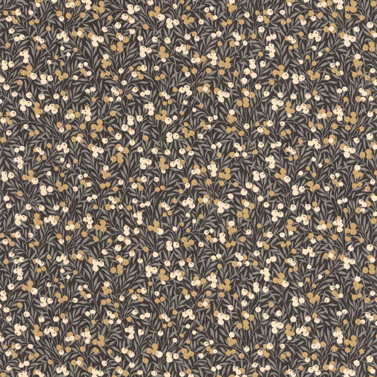 Cherry Flower Market Wallpaper - Noir / Beige - Casadeco - 89229525 - Premier Wallcovering