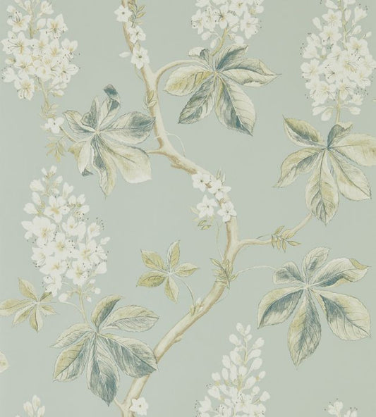 Chestnut Tree Wallpaper - Grey Blue/Sage - DWOW215708 - Sanderson - Premier Wallcovering