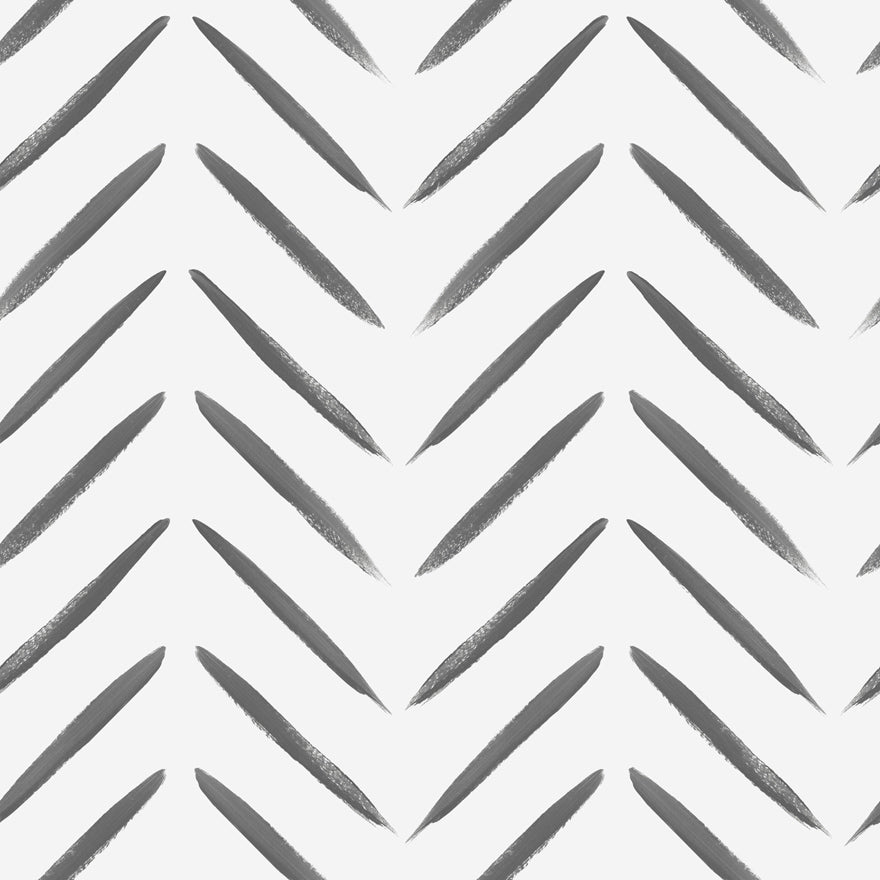 Chevron Brush Marks Wallpaper - Black and White - Holden Décor - 13040 - Premier Wallcovering
