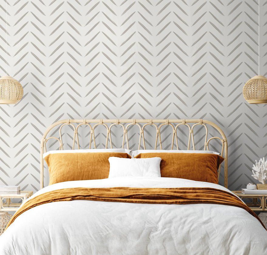 Chevron Brush Marks Wallpaper - Taupe - Holden Décor - 13041 - Premier Wallcovering