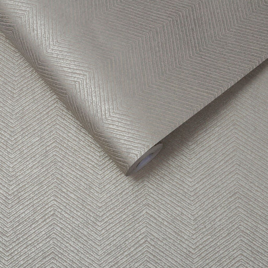 Chevron Texture Wallpaper - Natural - Graham & Brown - 104748 - Premier Wallcovering