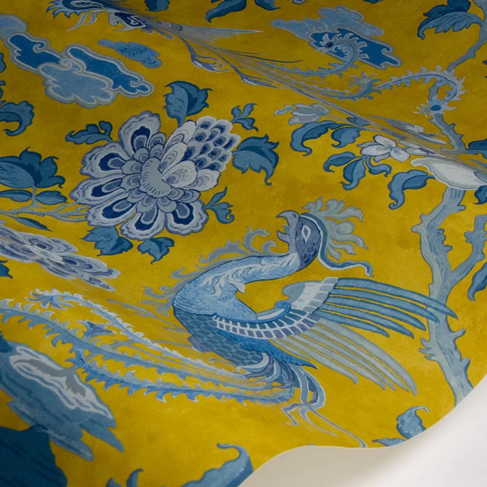 Chifu Wallpaper - Teal / Ochre - GP & J Baker - BW45087/4 - Premier Wallcovering