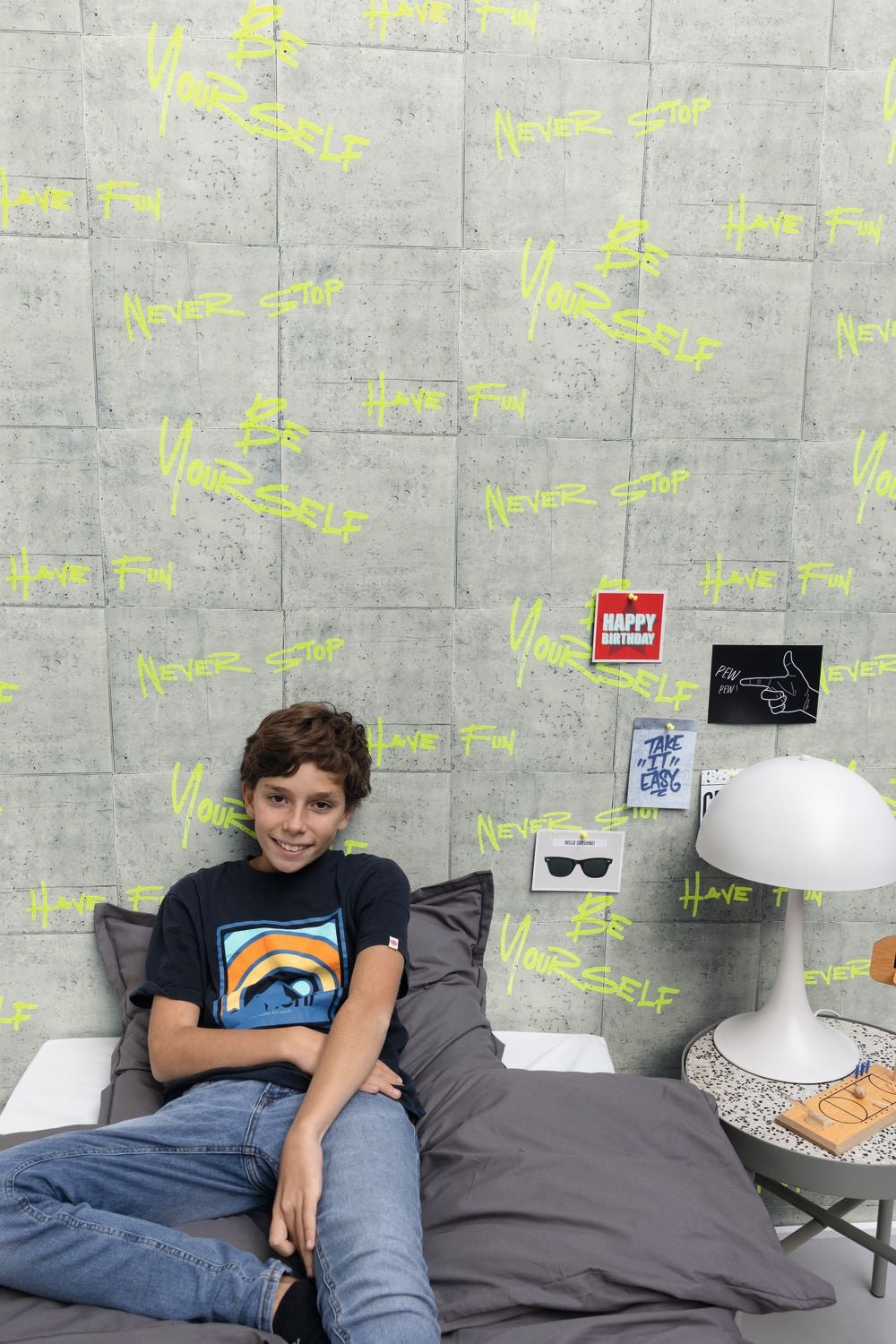 Chill Time Wallpaper - Gris Fluo - Caselio - 103319026 - Premier Wallcovering