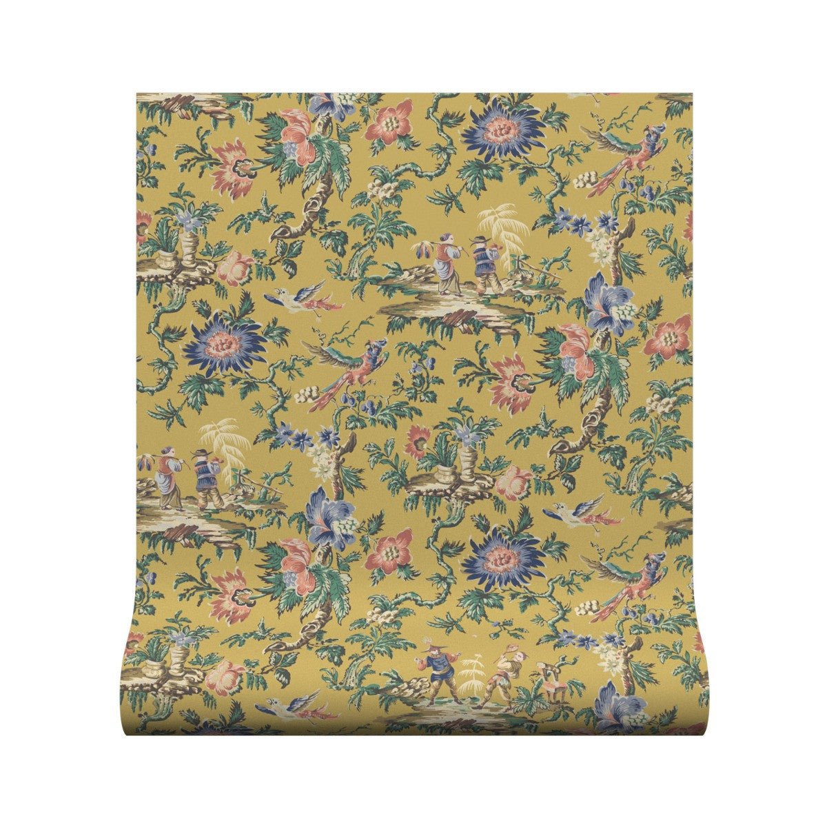 Chinese Garden Wallpaper - Ochre - Warner House - Premier Wallcovering