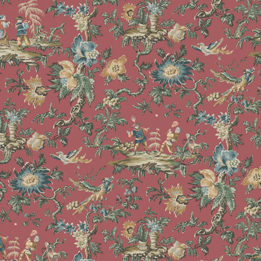 Chinese Garden Wallpaper - Cinnabar - Warner House - Premier Wallcovering