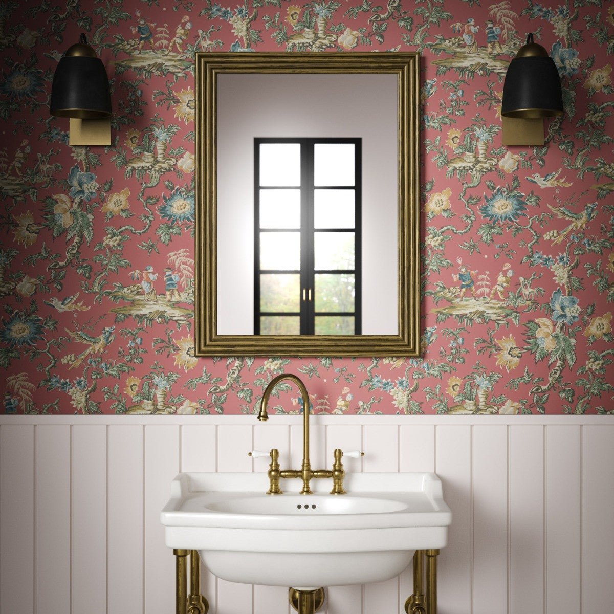 Chinese Garden Wallpaper - Cinnabar - Warner House - Premier Wallcovering