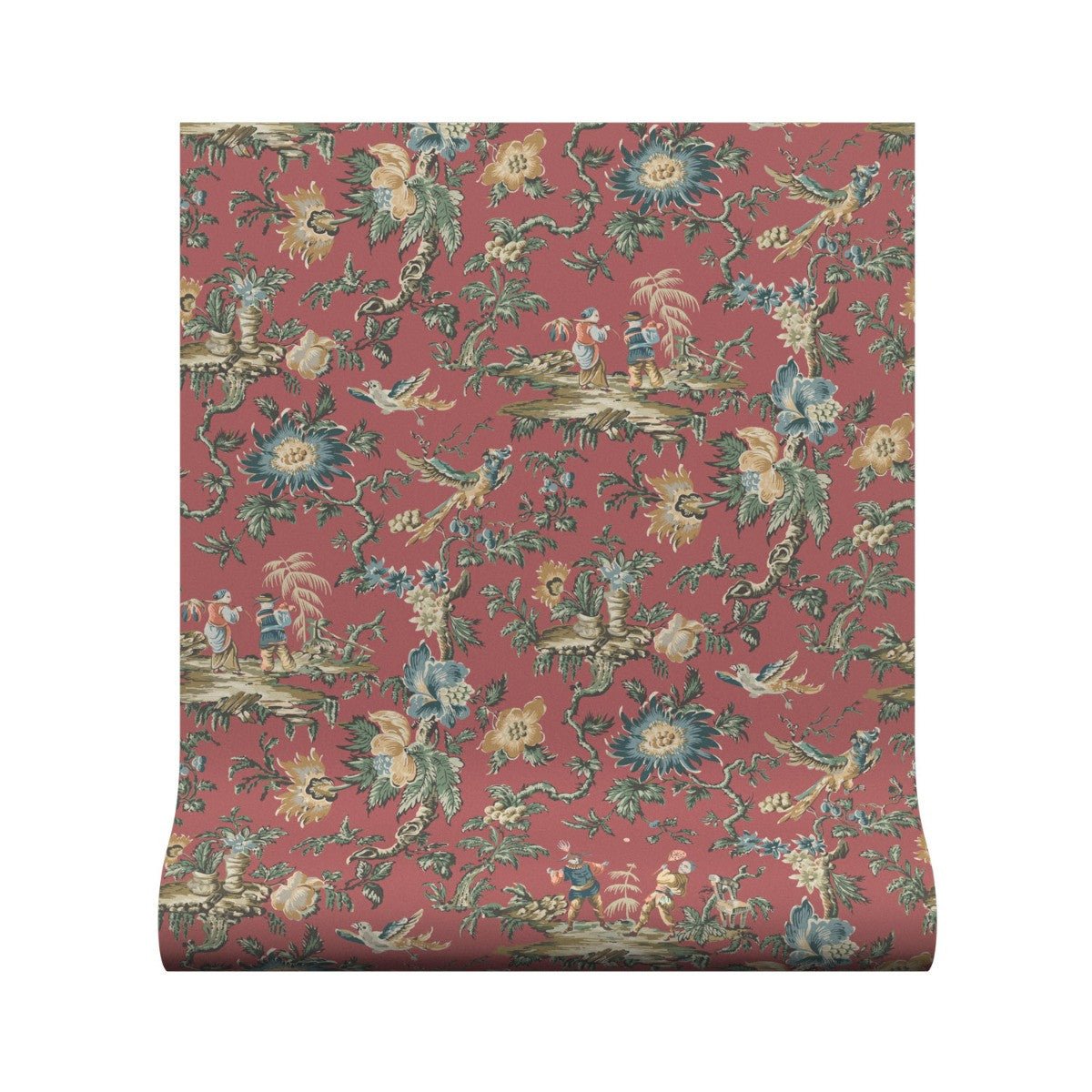 Chinese Garden Wallpaper - Cinnabar - Warner House - Premier Wallcovering