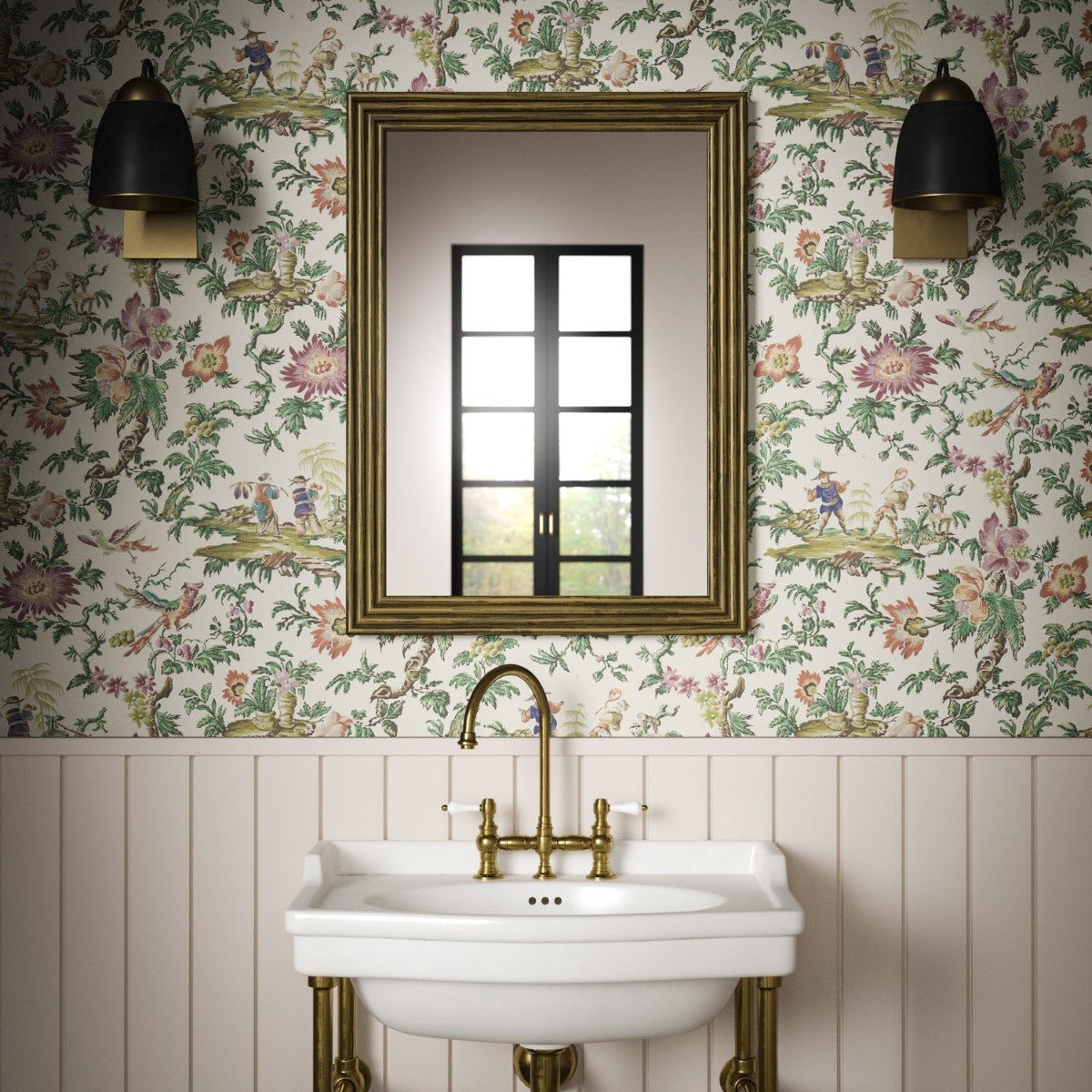 Chinese Garden Wallpaper - Stone - Warner House - Premier Wallcovering