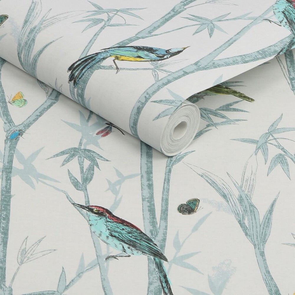 Chinoiserie Bird Trail Wallpaper - Duck Egg - Next - 118267 - Premier Wallcovering