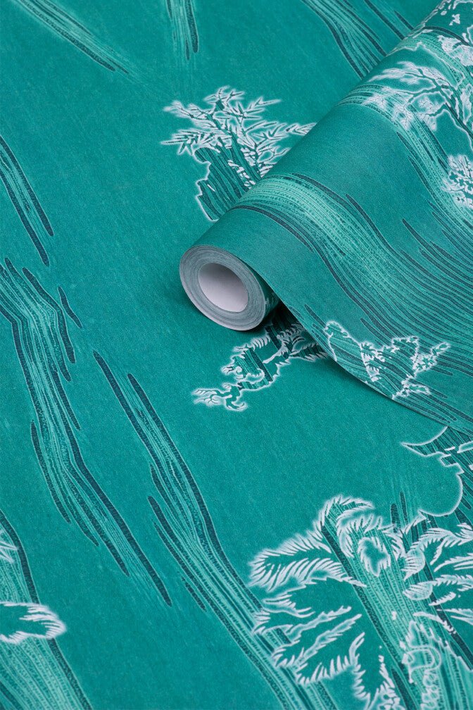 Chinoiserie Scenic Wallpaper - Emerald - Timorous Beasties - TB/CNSC/ENW/04 - Premier Wallcovering
